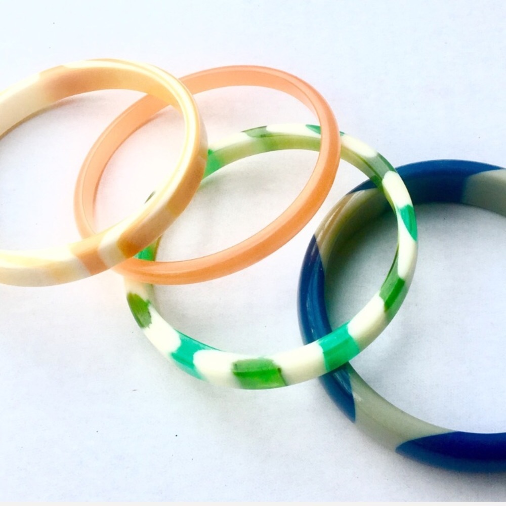 Antique Vintage Lucite Bangle Set